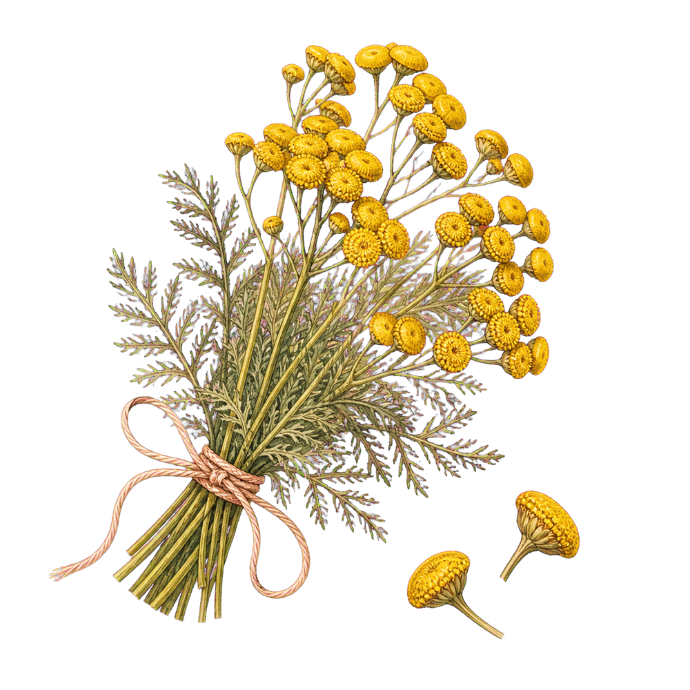 ブルータンジーの花束の植物画