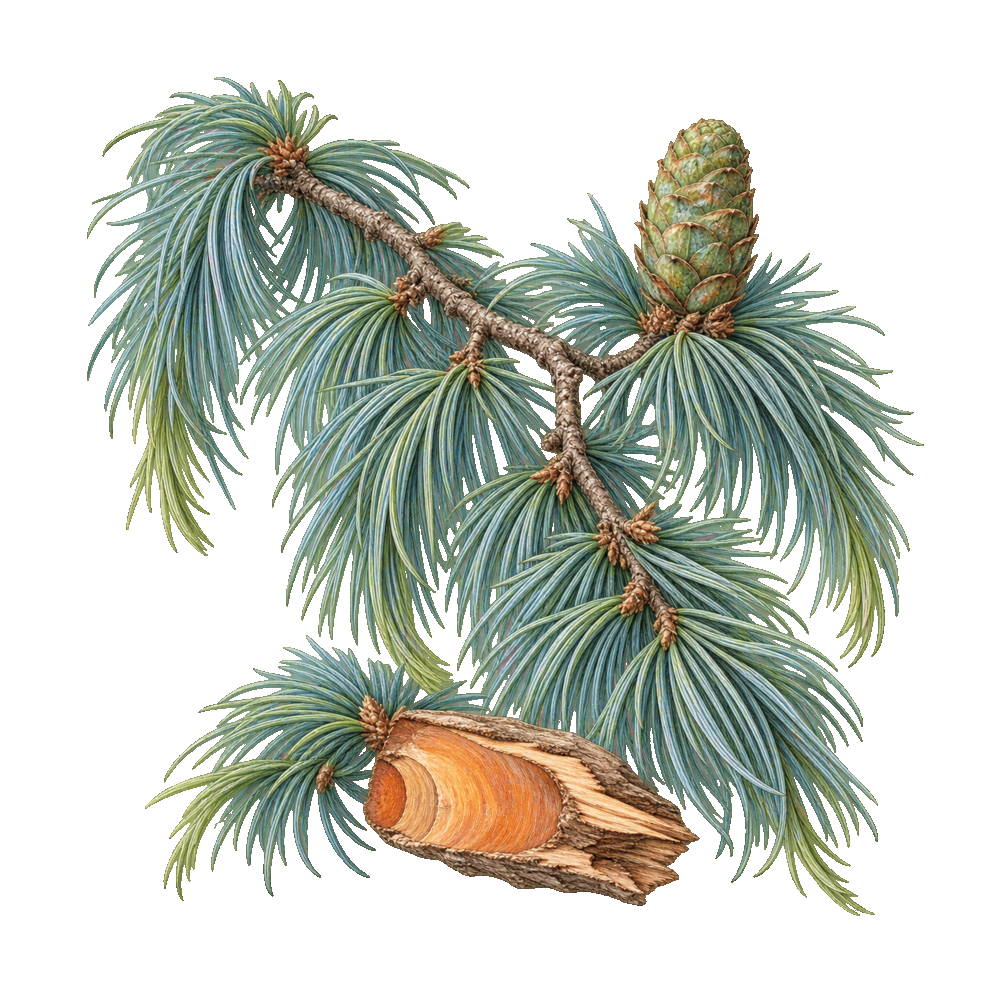 シダーウッド・ヒマラヤの植物画