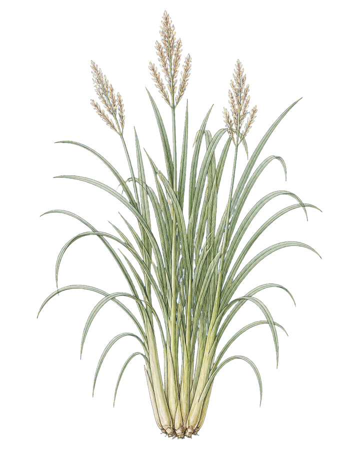 レモングラスの植物画