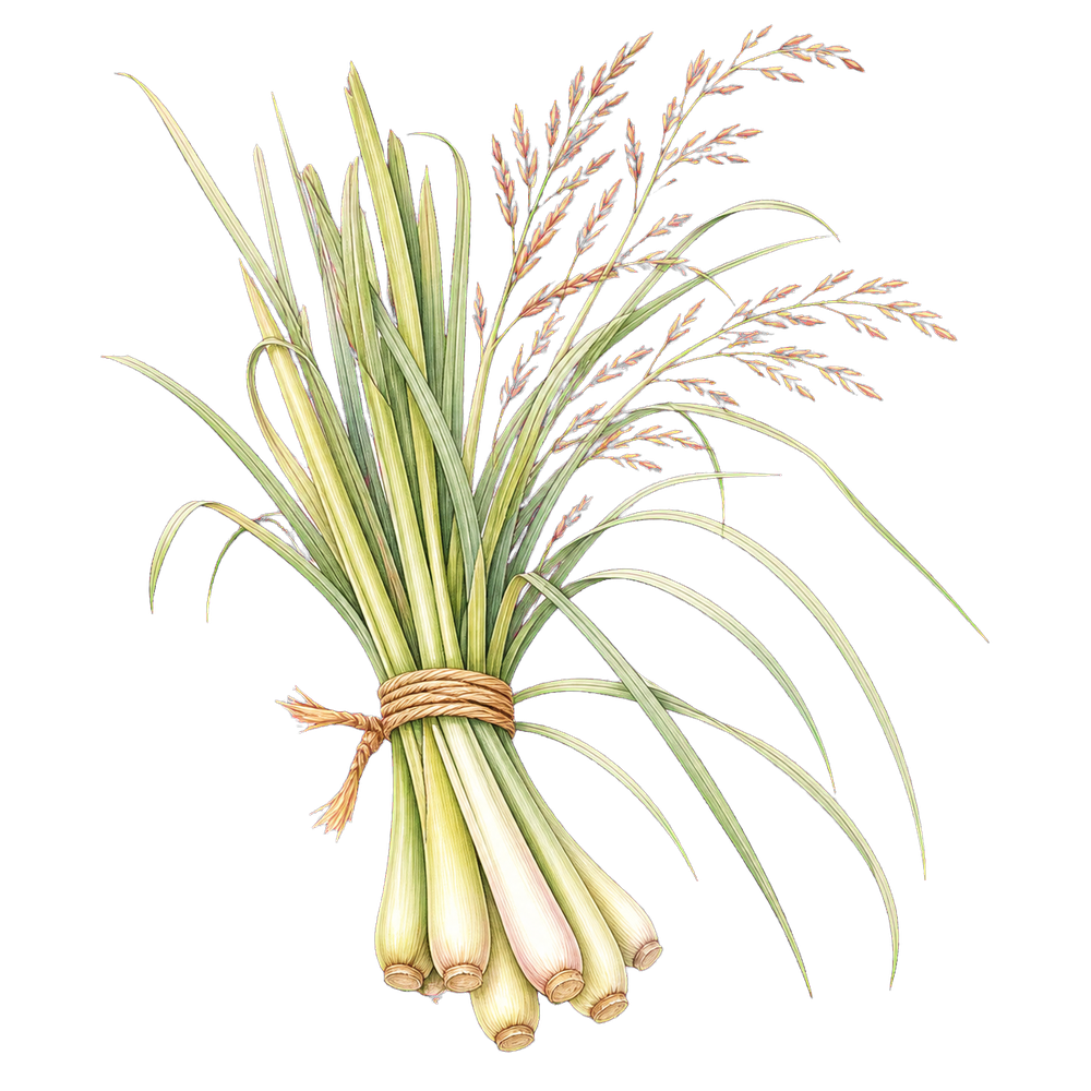 レモングラスの植物画