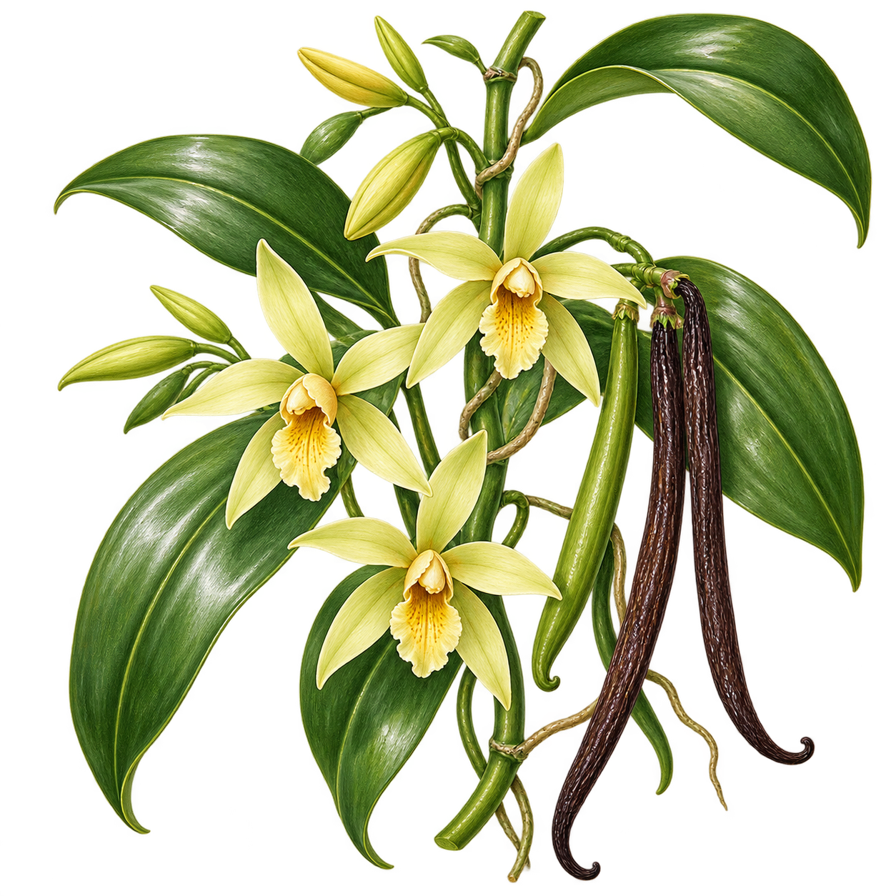 バニラの植物画