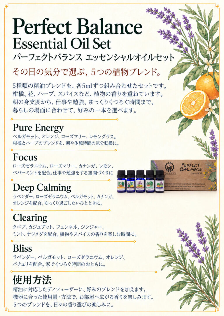 エッセンシャルオイルセットパーフェクトバランスの商品案内